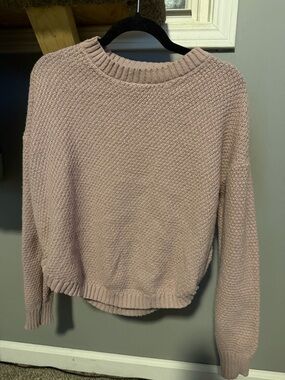 Women's Textured Crewneck Sweater - Dusty Blush